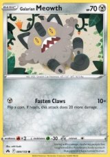 Galarian Meowth Reverse holo (CRZ 084)