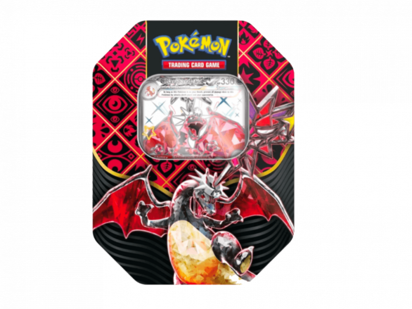 pokemon cards tins charizard 2026 Pokémon Mega Y ex Tin – Sneak City Charizard can surpass its own limits and Mega Evolve Pokemon: Paldean Fates Tin [
