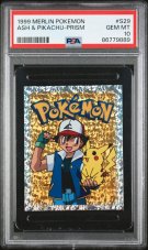 POKEMON #S29 ASH & PIKACHU - MERLIN PRISM PSA 10