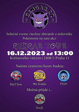 GengarTour: 16. 12. se vidíme u nás v Praze!