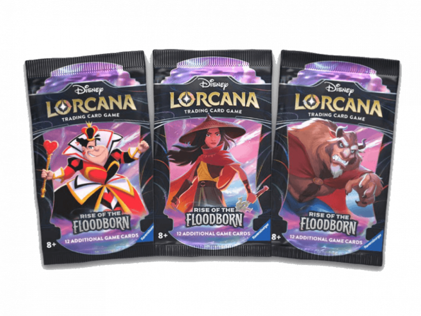 lorcana cards rise of the floodborn Sleeved Booster Pack Offers a visual encyclopedia of all cards of Disney Lorcana Disney Lorcana TCG: Rise of